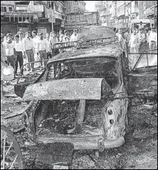  ?? PTI ?? The riots of December 1992 and January 1993 culminated in the deadly serial blasts of March 1993, one of which was at Zaveri Bazaar (picture).