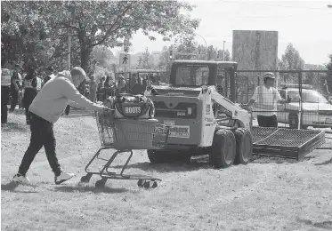  ??  ?? Tent-city residents were moved out of their camp on Ravine Way in Saanich.