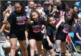  ?? RECORDER PHOTOS BY CHIEKO HARA ?? Dancers perform in front of huge crowds Saturday, April 28, at the annual Iris Festival downtown Portervill­e. Look for more photos and results of the Chili Cookoff from the Iris Festival this week in The Recorder.