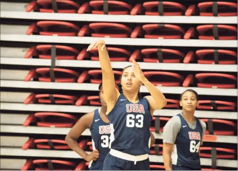  ?? USA Basketball ?? UConn freshman Azzi Fudd practices with the USA Basketball U19 team in May.