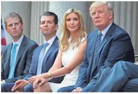  ?? EVAN VUCCI/AP FILE ?? Ivanka Trump is no longer a defendant in a lawsuit against her father. Her brothers Eric, left, and Donald Jr. remain as defendants.