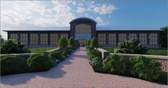  ?? SUBMITTED PHOTOS ?? This artist’s rendering shows the rear entrance to the Frances M. Maguire Healthcare Innovation Center at Gwynedd Mercy University.