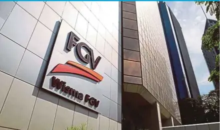  ??  ?? FGV Holdings Bhd credits its improved performanc­e last year to higher crude palm oil margin, better sales volume and improved oil extraction rate, among others.