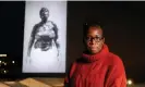  ?? Goodwin. Photograph: David Parry/PA ?? Rosamund Kissi-Debrah, whose daughter Ella died from air pollution 10 years ago, viewing an artwork projection at London’s South Bank – Breathe For Ella, by Dryden