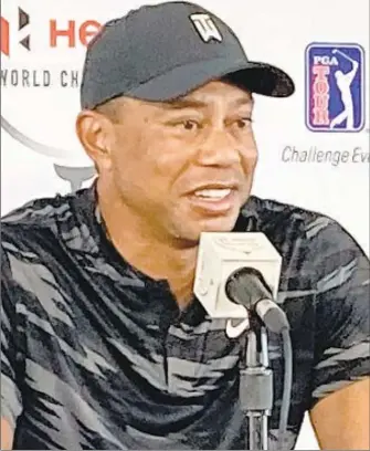  ?? AP ?? Tiger Woods speaks publicly on Tuesday for first time since horrific car crash.