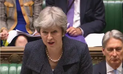  ?? Photograph: PA ?? Prime minister Theresa May speaks during prime minister’s questions in the House of Commons, London on 25 May.