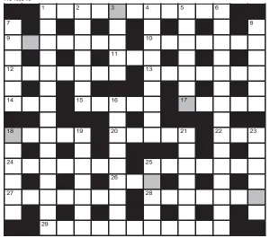  ??  ?? No 16,345 FOR your chance to win, solve the crossword to reveal the word reading down the shaded boxes. HOW TO ENTER: Call 0901 293 6233 and leave today’s answer and your details, or TEXT 65700 with the word CRYPTIC, your answer and your name. Texts and calls cost £1 plus standard network charges. Or enter by post by sending completed crossword to Daily Mail Prize Crossword 16,345, PO Box 28, Colchester, Essex CO2 8GF. Please include your name and address. One weekly winner chosen from all correct daily entries received between 00.01 Monday and 23.59 Friday. Postal entries must be datestampe­d no later than the following day to qualify. Calls/texts must be received by 23.59; answers change at 00.01. UK residents aged 18+, exc NI. Terms apply, see Page 70.