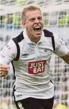  ??  ?? Derby County’s Matej Vydra