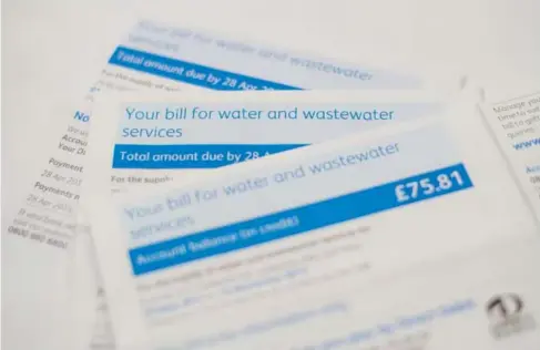  ?? (PA) ?? Water bi ll s are set to rise to an average of £448 a year