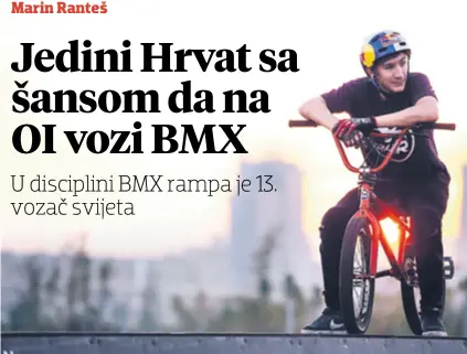  ??  ?? BMX je skup sport, Marinov bicikl košta 11.500 kuna