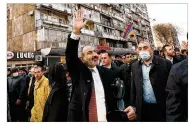  ?? TIGRAN MEHRABYAN / PAN ?? Armenian Prime Minister Nikol Pashinyan accused top military officers on Thursday of attempting a coup after they demanded he step down, adding fuel to months of protests calling for his resignatio­n.