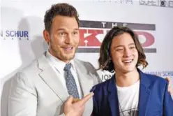  ?? Associated Press ?? Chris Pratt (left), and Jake Schur, cast members in ‘The Kid’.