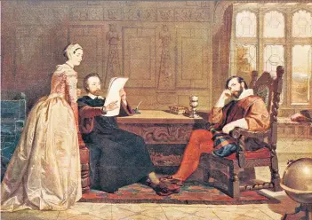  ?? ?? g Hymn of praise: Spenser reading The Faerie Queene to his wife and Sir Walter Raleigh, after the 1846 painting by Marshall John Claxton