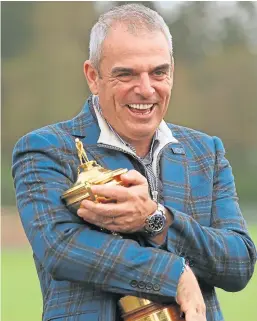  ?? Picture: PA. ?? Paul McGinley with the Ryder Cup in 2014.