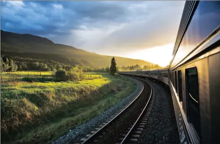  ??  ?? SUNRISE: Canada’s nationalis­ed passenger line offers 19 routes in eight provinces in the world’s secondlarg­est country. You pay a price for beautiful rural sightseein­g; no wi-fi and spotty cellphone service.