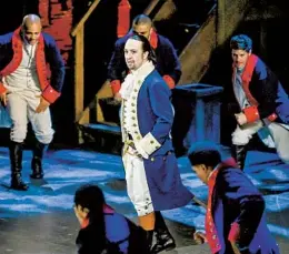  ?? EVAN AGOSTINI AP ?? Lin-manuel Miranda and the cast of “Hamilton” perform at the Tony Awards.