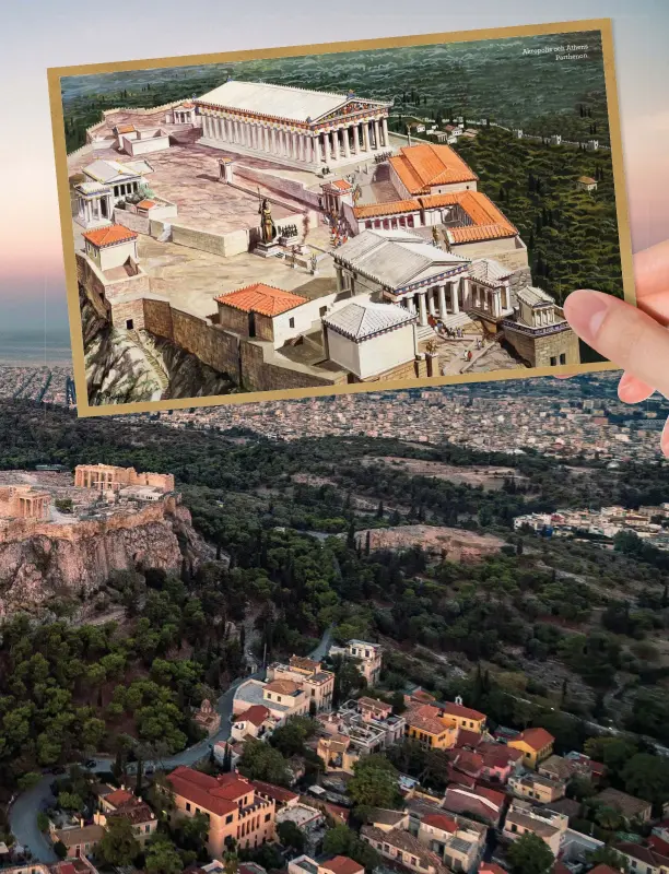  ??  ?? Athens Akropolis och Parthenon.