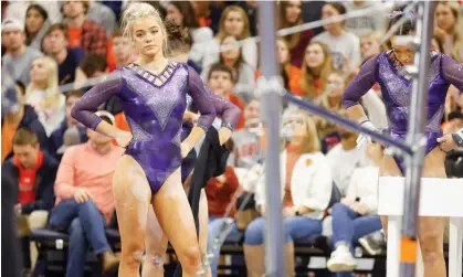  ?? ?? Olivia Dunne has returned from injury to resume her gymnastics career at LSU. Photograph: Stew Milne/Getty Images