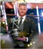  ??  ?? Ben Stokes with his BBC Sports Personalit­y of the Year trophy.