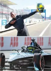  ?? ?? Olympic champion Usain Bolt drives a Formula E GENBETA race car on the track ahead of the Mexico City E-Prix.