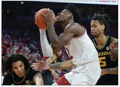  ?? (NWA Democrat-Gazette/Andy Shupe) ?? Arkansas senior Adrio Bailey has scored 10 or more points five times in the Razorbacks’ past six SEC games, including 11 in Saturday’s 78-68 victory over Missouri.