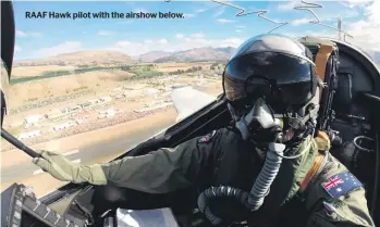  ?? ?? RAAF Hawk pilot with the airshow below.