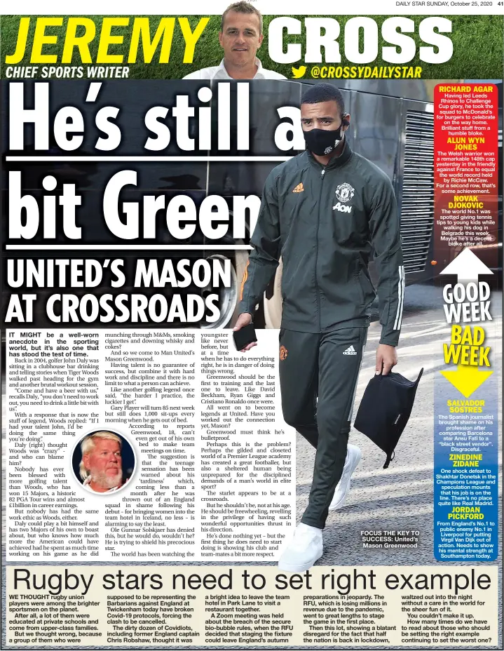  ??  ?? FOCUS THE KEY TO SUCCESS: United’s Mason Greenwood