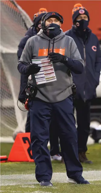  ?? KAMIL KRZACZYNSK­I/AP ?? Matt Nagy said he wasn’t concerned about the staff turnover this offseason.