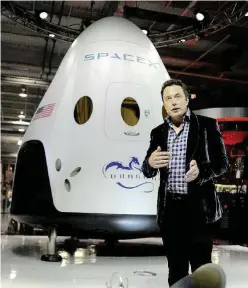  ?? Ansa ?? Il Ceo futurista Elon Musk sogna di colonizzar­e Marte