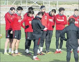  ?? FOTO: MD ?? Entrenamie­nto del Atlético de Madrid en el Cerro del Espino