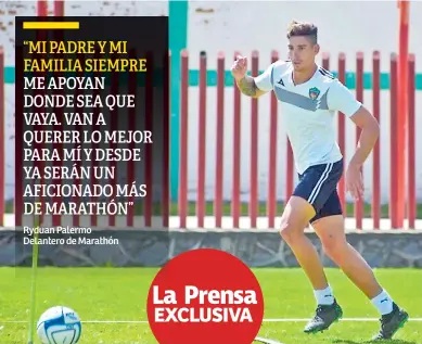  ??  ?? TRABAJOS. El jugador Ryduan Palermo se entrena en su casa para no perder el ritmo.