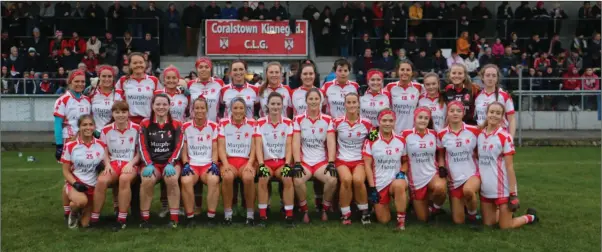  ??  ?? The Tinahely footballer­s who lost out to Offaly’s Naomh Ciaran in the Leinster Intermedia­te football championsh­ip final on Sunday evening in Kinnegad.