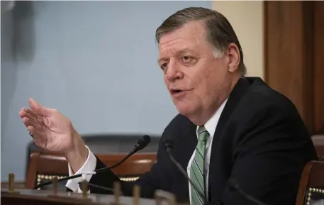  ?? Ap file ?? ‘DOESN’T KNOW THE NEEDS’: Rep. Tom Cole, R-Okla., speaks during a hearing on Capitol Hill in Washington last year.