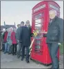  ??  ?? BACK IN THE RED: MP Graham Stuart with villagers in Atwick.