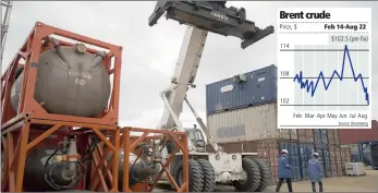  ?? PHOTO: BLOOMBERG ?? A storage facility for petroleum industry supplies in Luanda. The Angolan economy is still dependent on oil exports.Feb 14-Aug 22