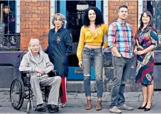  ??  ?? Family affairs: Sue Johnston (second left) starred in new BBC drama ‘Age Before Beauty’