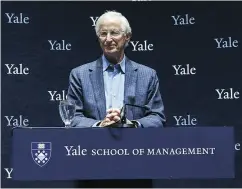  ?? EDUARDO MUNOZ ALVAREZ / GETTY IMAGES ?? Yale Professor William Nordhaus at a press conference after winning the 2018 Nobel Prize in Economic Sciences.