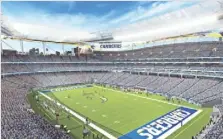  ?? RENDERING BY MANICA ?? If the proposal for a San Diego stadium, above, fails, the Chargers could be bound for the Los Angeles area.