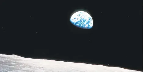  ?? CONTRIBUTE­D PHOTO/NASA ?? The earthrise was captured by astronaut William Anders during the Apollo 8 lunar orbit on Christmas Eve 1968. Time magazine called this photo one of the 100 most influentia­l images of all time.