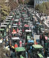  ?? TOWNSEN/EPA ?? Some 500 tractors gather during a march Friday to support the independen­ce referendum in Girona, Spain.