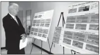  ?? Arkansas Democrat-Gazette/JEFF MITCHELL ?? Ward Mayor Art Brooke looks over congestion charts for the downtown Little Rock/North Little Rock Interstate 30 corridor during a Metroplan meeting Wednesday in Little Rock. Ward is the northernmo­st city on Arkansas 67/167 in the Metroplan district.