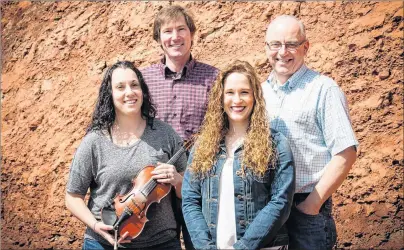  ?? SUBMITTED PHOTO ?? Keelin Wedge, (from left) Eddy Quinn, Courtney Hogan-Chandler and John B. Webster of the Island band, Fiddlers’ Sons, will play Trinity United Church in Summerside Sunday, Feb. 18, at 2 p.m.