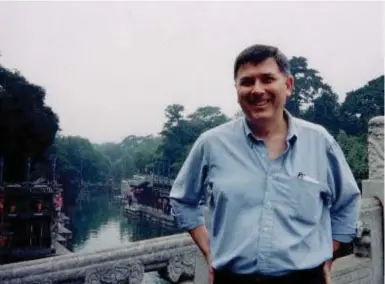  ??  ?? Gordon Barthos pictured in Beijing in 1999, covering the 50th anniversar­y of China’s rise as a modern state.