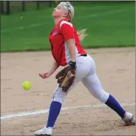  ?? File photo by Ernest A. Brown ?? In 12 playoff innings, Mount St. Charles senior righty Taylor Newcomb has allowed just six hits and no runs.