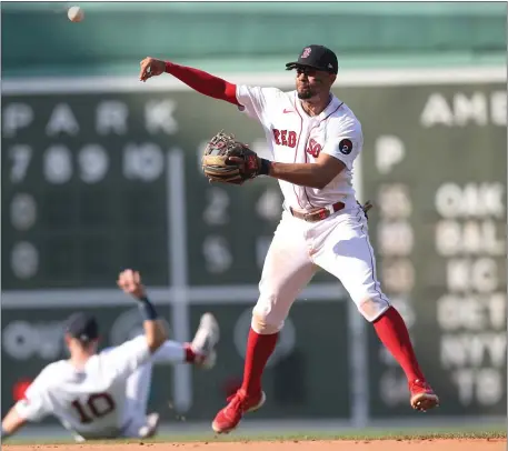  ?? NANCY LANE / HERALD STAFF FILE ?? STEADY AT SHORT: Xander Bogaerts has been remarkably consistent­ly throughout his career with the Red Sox.