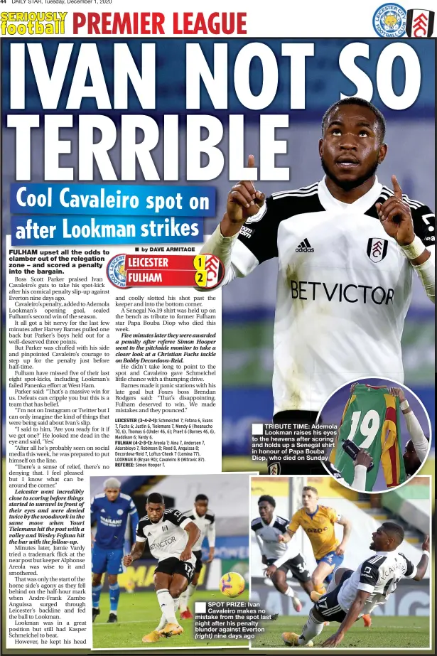  ??  ?? SPOT PRIZE: Ivan Cavaleiro makes no mistake from the spot last night after his penalty blunder against Everton ( right) nine days ago