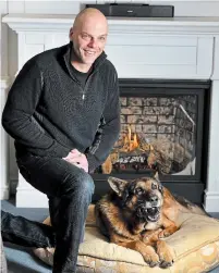  ?? BARRY GRAY THE HAMILTON SPECTATOR ?? Scout, with owner David Kerkhof, retired from police work in December. Scout’s a worker, so won’t be inactive, says Kerkhof.