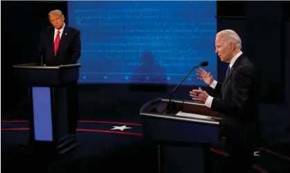  ?? Photograph: Reuters ?? Donald Trump and Joe Biden during the final 2020 presidenti­al campaign debate in Nashville, Tennesse, on 22 October 2020.