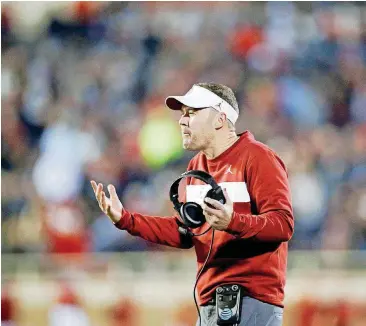  ?? [PHOTO BY IAN MAULE, TULSA WORLD] ?? Oklahoma coach Lincoln Riley said the Sooners are decimated with injuries.