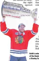  ?? BRUCE BENNETT/GETTY IMAGES ?? Keith’s unbelievab­le endurance was a huge part of the Hawks’ 2015 playoff run, which ended with a Stanley Cup.